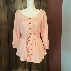 Woman’s Maeve by Anthropology peach blouse